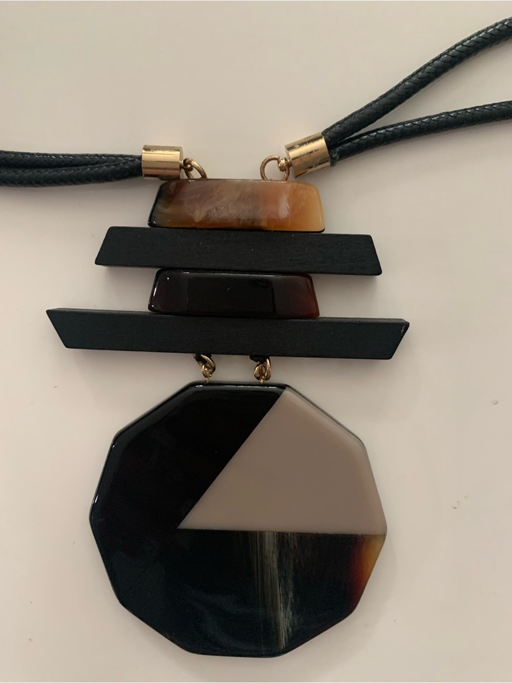 Black Multi-Strand Pendant Necklace by - Picture 7 of 12